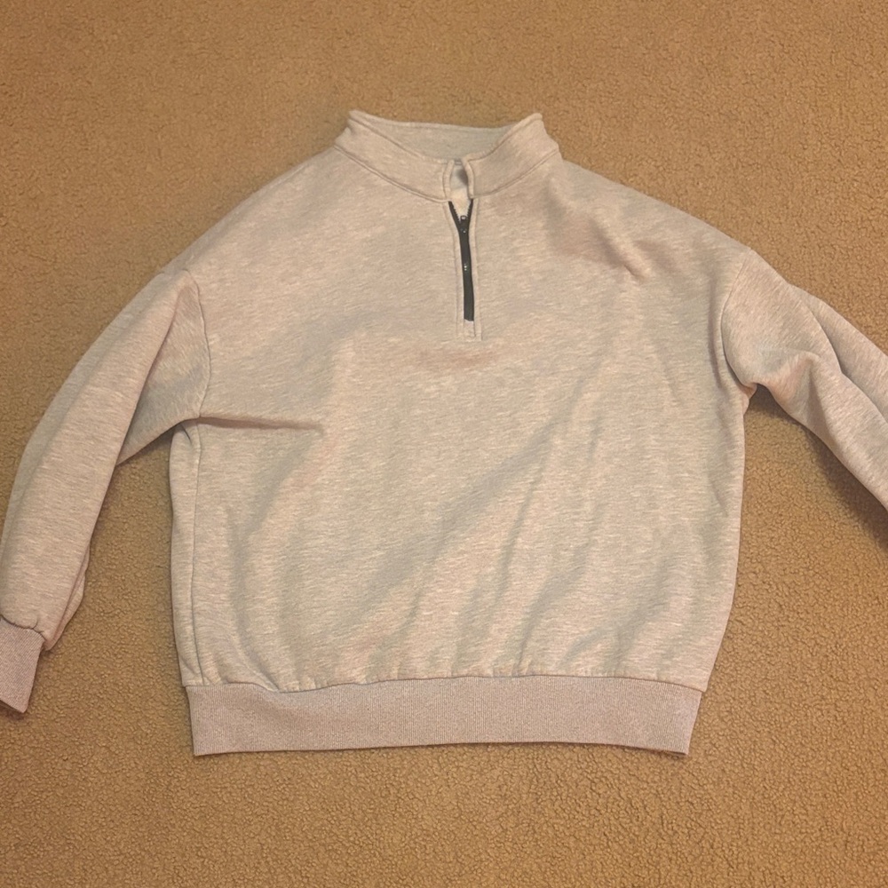 Light Gray Quarter-Zip Sweatshirt